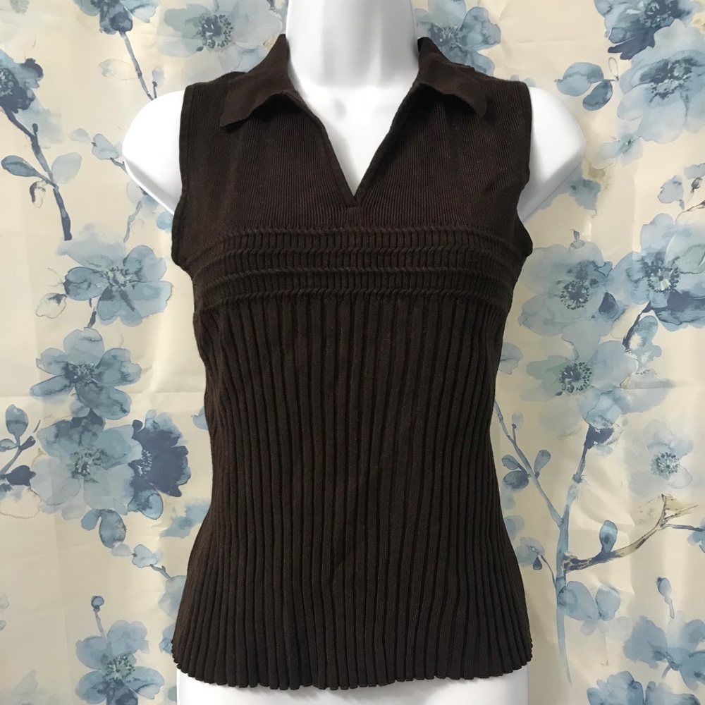 Collared V-Neck Sweater Vest